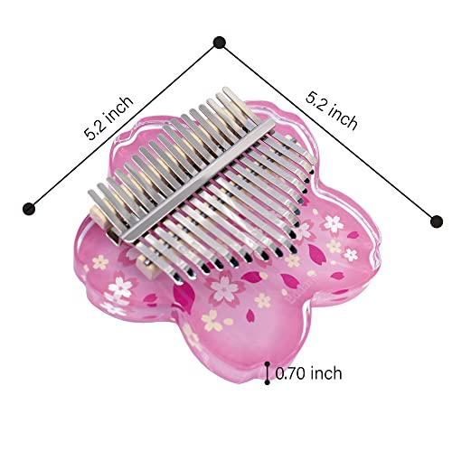 Acrylic-Kalimba-Thumb-Piano-17-Keys-Cherry-Blossoms-Shape-Transparent-Finger-Piano-Mbira-Sanza-with-Tone-Hammer-and-Box-for-Kids-Adults-Beginners-Portable-Keyboard-Musical-Instruments-Birthday-Gift