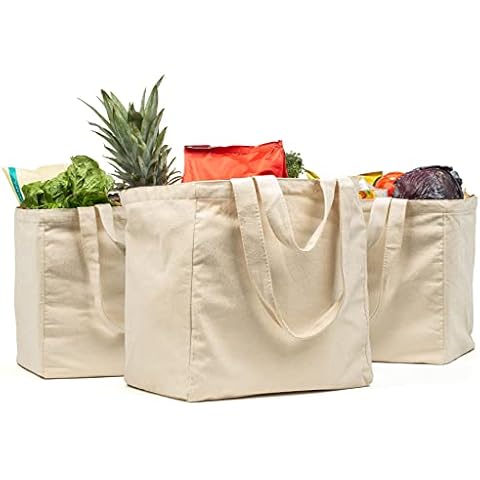 VeraMia Canvas Grocery Bag Set Cover
