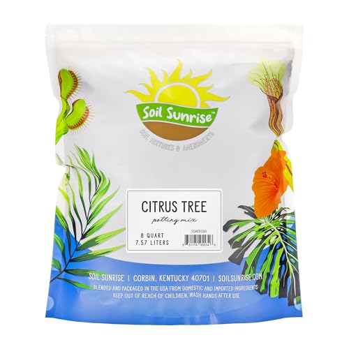 Soil Sunrise Citrus Tree Potting Soil Mix (8 Quarts) Special Blend for Indoor Oranges, Lemons, Limes...