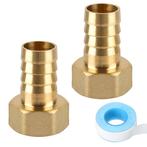 CONNECTION 2 Pièces Raccord Cannelé En Laiton 3/4 Filetage 19mm x G3/4 Femelle Filetage Interne Tuyau Raccords Cannelé Tuyau En Laiton Barbillon Raccord,...