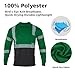 VENDACE Safety Reflective High Visibility Long Sleeve Shirts ANSI Class 1 Hi Vis Construction Work T Shirts for Men(Green,M)