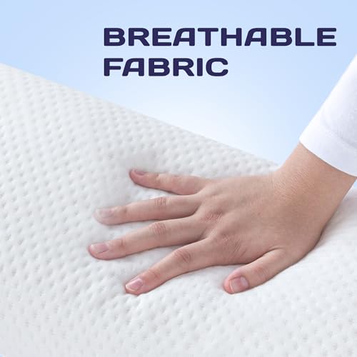 Image of Billebon Memory Foam Pillow, Orthopedic Pillows for Sleeping, Pillow for Neck Pain and Shoulder Pain, with Cover, White, Pack of 1