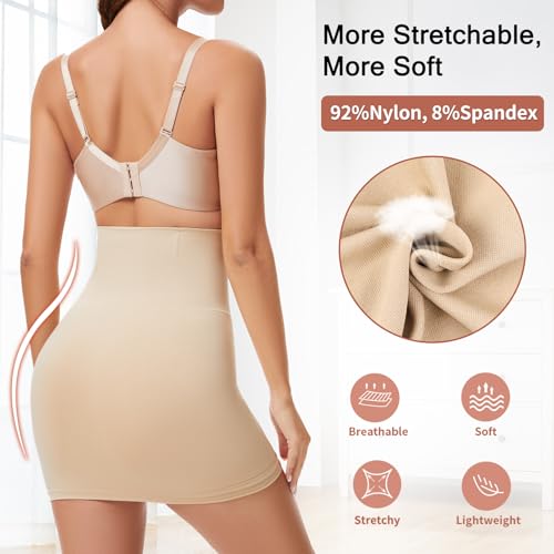 MISS MOLY Shapewear Half Slip Dress for Women High Waist Body Shaper Seamless Tummy Control Skirt Smoother Under Dresses4