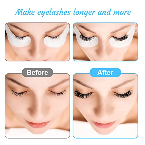 URAQT Eye Gel Pads, 50 works Lint Free Under Eye Gel Pads with 10 Eyelash Brush - Image 4