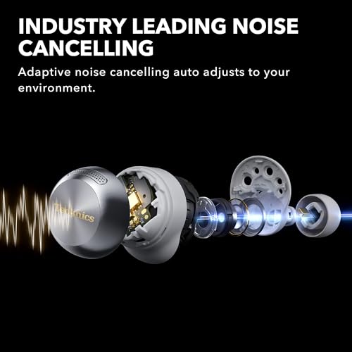 Image of Technics Reference Class Hi-Fi Wireless Ear Buds, Dolby Atmos with Head Tracking, Adaptive Noise Cancelling, 3 Device Multipoint, 10-Hr Battery, Wireless Charging, Improved Fit, EAH-AZ100-N(Champagne)