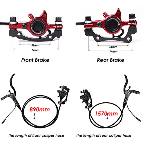 Jfoyh E-Bike Electric Power-Off Hydraulic Brake Set With 160Mm Rotors, Front And Rear Hydraulic Disc Brake Caliper Lever For Ebike/Scooter (Pre-Bled & Included Mount Adapter)-Blue #TOP3