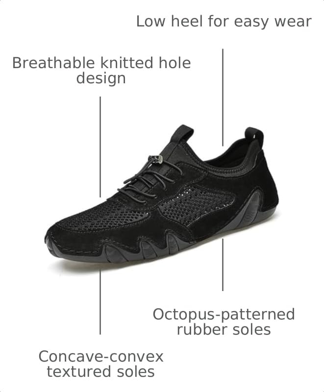 Image of Driving Shoes for Men Breathable Mesh Men's Casual Shoes Slip On Fashion Comfortable Handmade