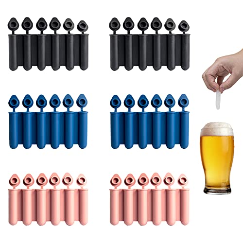 HIULLEN Bandeja para cubitos de hielo con tapa, 6 moldes para cubitos de hielo con tapa, alargada sin BPA, para bebidas deportivas y botellas de agua, cócteles Whikskey, 6 compartimentos