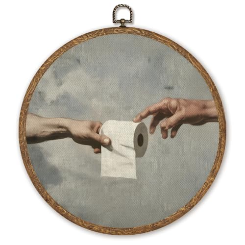 Funny Bathroom Wall Art Decor-God’s Hand Passing Toilet