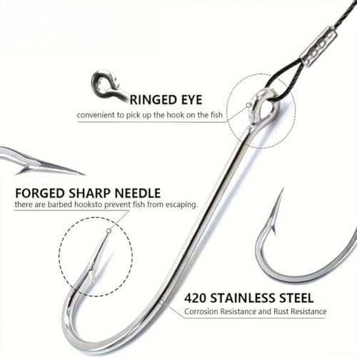 8 ganchos J de acero inoxidable para pesca miniatura 4