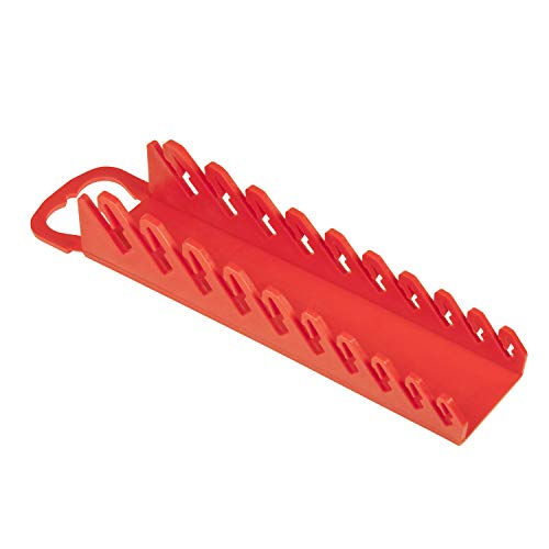 Ernst Manufacturing 5074-Red Gripper Stubby Wrench Organizer, 10 Tool, Red
