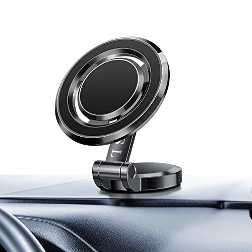 Image of for Foldable Magsafe car Mount - 360 Base Rotating Car Dashboard Magnetic Cell Phone Holder, Powerful Magnet Car Phone Holder, Compatible with All Smartphones-MagSafe Car Accessories