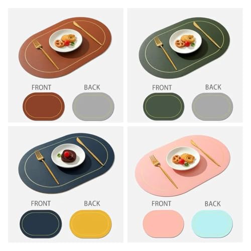 Sets de table antidérapants et imperméables lavables pour protéger le bois - 4