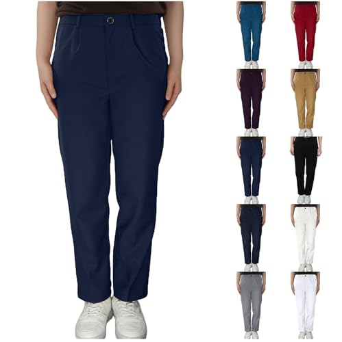 Teen Girls Dress Pants Bell Bottoms School Uniform Leggings Girls High Waist Uniform Twill Skinny Pants