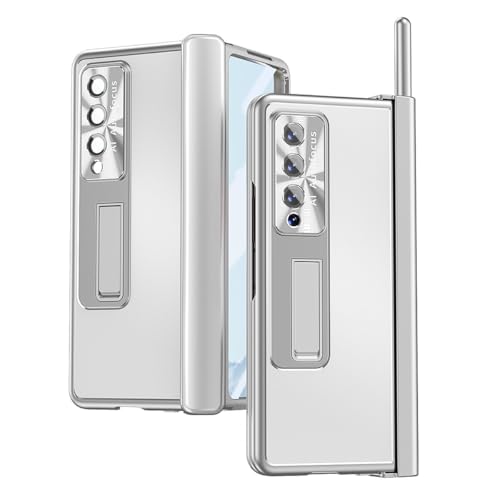 Coque Samsung Z Fold 4 premium métal argenté protection écran et stylet