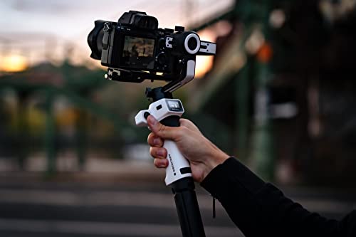 Image of Moza Aircross S Gimbal Stabilizer 3-Axis Handheld Stabilizer For Mobile Phone Dslr Cameras Dual Camera Mount Quick Switch Stay On Vertical Mode Timelapse Auto-Tuning Dolly Zoom With 4Lb Payload - Grey