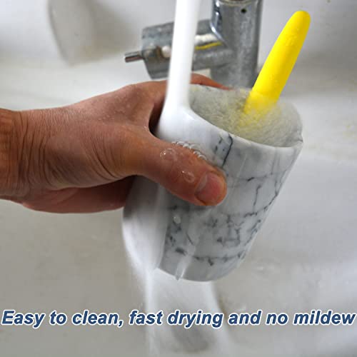 Toothbrush Holder,Handmade Marble Toothbrush Cup,Stone Toothbrush Organizer For Pen Holder,Makeup Brush Cup,Razor Holder,Spa Collection Tumbler First Choice For Home And Hotel(White) #TOP5