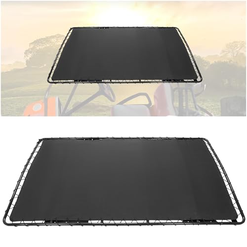 KUAFU Universal Top Roof Compatible with EZGO Club Car Yamaha Golf Cart Sun Top Canopy Extended Top Sail Canvas w/Steel Frame Black