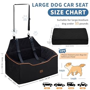 OTOB-Dog-Car-Seat-for-Large-Medium-Dog-Under-55Lbs-Memory-Foam-Dog-Booster-Car-Seat-for-2-Small-Dogs-Puppy-Detachable-Washable-Elevated-Pet-Car-Seat-with-Thick-Cushion-All-Seasons-Travel-Dog-Bed - Cucciolini Doodles OTOB-Dog-Car-Seat-for-Large-Medium-Dog-Under-55Lbs-Memory-Foam-Dog-Booster-Car-Seat-for-2-Small-Dogs-Puppy-Detachable-Washable-Elevated-Pet-Car-Seat-with-Thick-Cushion-All-Seasons-Travel-Dog-Bed