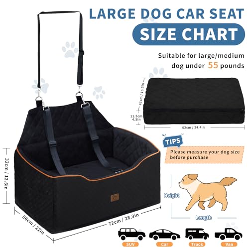 OTOB-Dog-Car-Seat-for-Large-Medium-Dog-Under-55Lbs-Memory-Foam-Dog-Booster-Car-Seat-for-2-Small-Dogs-Puppy-Detachable-Washable-Elevated-Pet-Car-Seat-with-Thick-Cushion-All-Seasons-Travel-Dog-Bed - Cucciolini Doodles OTOB-Dog-Car-Seat-for-Large-Medium-Dog-Under-55Lbs-Memory-Foam-Dog-Booster-Car-Seat-for-2-Small-Dogs-Puppy-Detachable-Washable-Elevated-Pet-Car-Seat-with-Thick-Cushion-All-Seasons-Travel-Dog-Bed