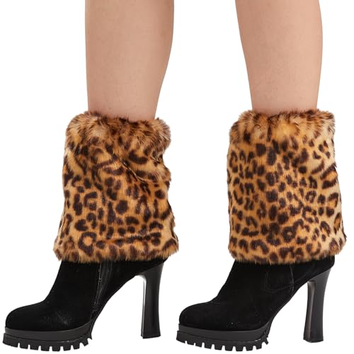 Image of Nanxson Womens Fur Leg Warmer Winter Short Boot Cuffs Covers Sleeves TTW0071