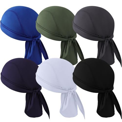 TSKNOMO 6 Stück Do Rag Skull Caps Sport Bandana Mütze,...