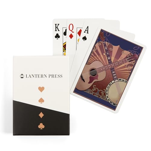 Lantern Press Guitar and Banjo Baraja de 52 Cartas Póker