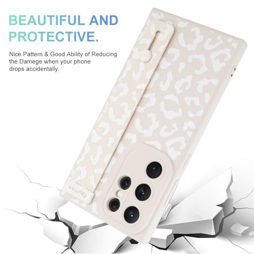 Image of Compatible with Samsung Galaxy S23 Ultra Case with Strap Wrist White