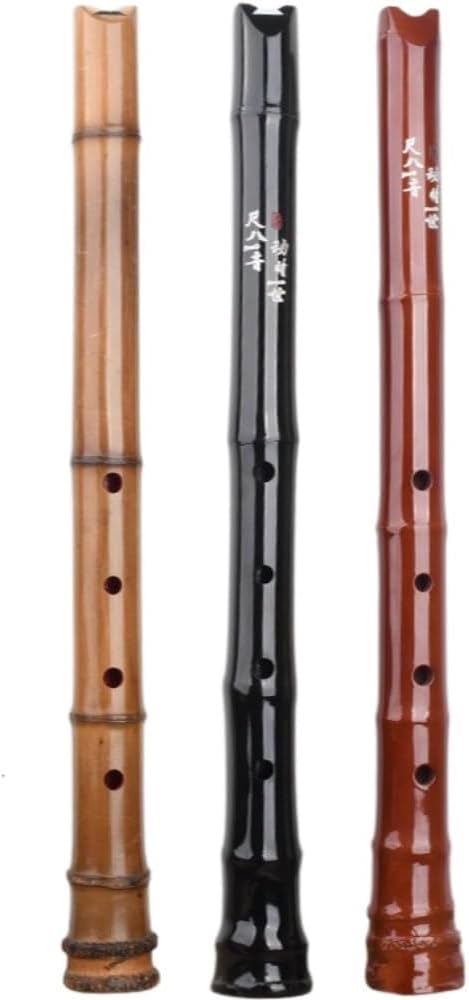 Flauta pentatónica de bambú Shakuhachi 1,8, Instrumento Zen para Boquilla Shakuhachi con Extremo de raíz y Borde Natural. Tubo D en G
