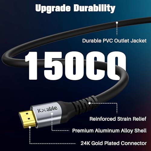 Câble HDMI 8K 60Hz adaptateur HDMI 2.1 48 Gbit/s eARC pour PC portable et 4K 120Hz