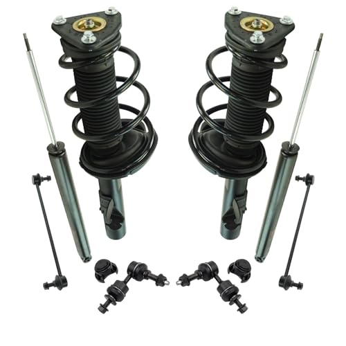 Image of TRQ Front and Rear Suspension Kit Complete Strut & Coil Spring Assembly Shock Absorber Sway Bar Stabilizer Link Compatible with 2012 Ford Focus