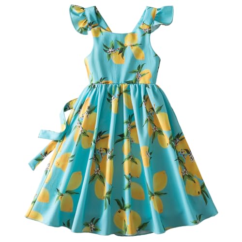 Nileafes Flower Girl Floral Printed Ruffle Dress Summer Beach Party Holiday Casual Sundress2