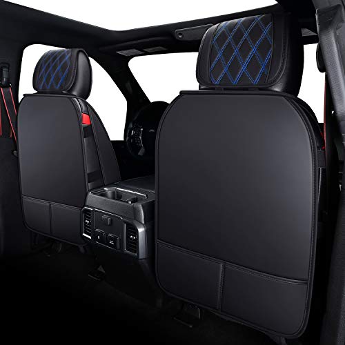Image of Aierxuan Front Car Seat Covers for Ford F150 F250 F350 F450 (Black-Blue)
