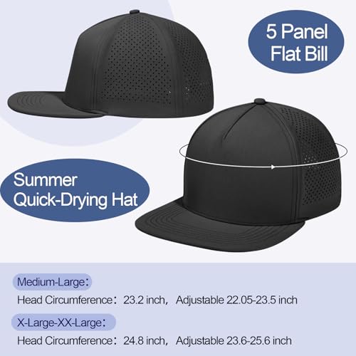 Image of M /L /XL /XXL Oversize Flat Bill Baseball Cap for Men Women Quick Dry Snapback Hats Summer Mesh 5 Panel Cap