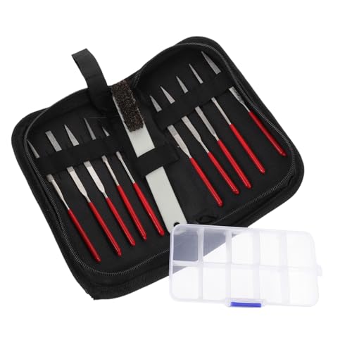OSALADI Diamond File Set 10pcs Soft Rubberized Grip Hardened Steel Industrial Diamond Coated Non-nickel Finish