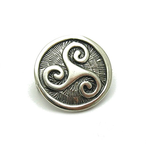 Broche en argent massif 925 Triskelion A000079 Empress au quotidien sur une écharpe