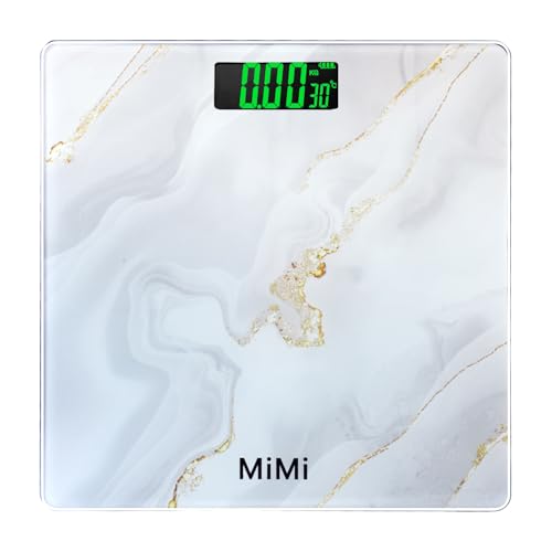 Image of Atom /Aliston MKP Marble Glass Personal Weighing Scale With LCD Backlight Display & Capacity 180Kg | Ultra-Slim 4.5mm | 28 x 28 cm | Bathroom & Home Weighing Scale