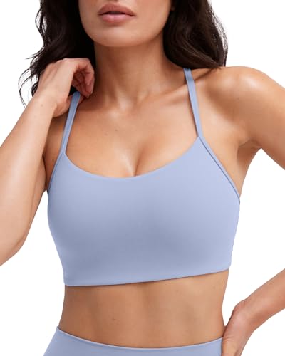Image of PAVOI ACTIVE Yoga Racerback Bras for Women - Buttery Soft Low Support Scoop Neck Y-Back Thin Strap Sports Bra - FlexFlow