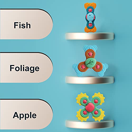 Eners 3Pcs Sucker Top Toy,Baby Spinning Suction Cup Sensory Toys,Top Sensory Toy For Babies 12-18 Months ,Teething Toys,Bath Toy Suitable For Children Aged 1-4 thumb #3