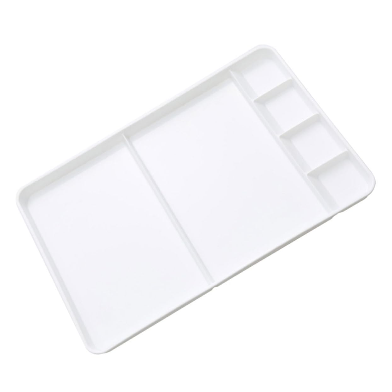 Palette de Mélange Aquarelle en Plastique PP Blanc à 7 Compartiments