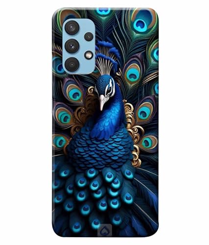 Image of Printed Hard Back Case Cover & Compatible for Samsung Galaxy A32 | Peacock Vector Art (Multicolor) - D1206