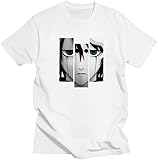 Ulquiorra Cifer-Camisetas de algodón para hombrescamisa de Anime de Manga cortacon lejíamodernaHarajuku White Men's T Shirt