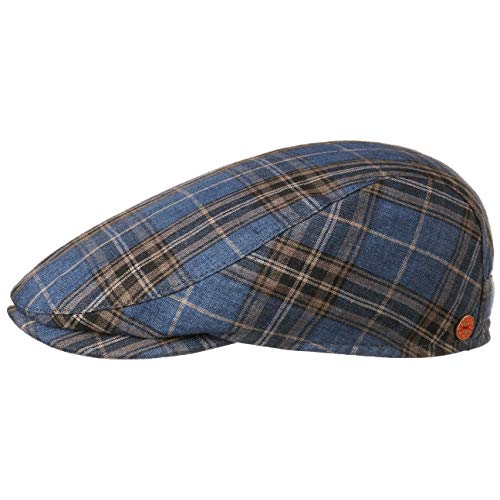 Mayser Matteo Linen Flat Cap Men Blue 7 5/8