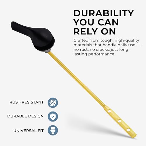Image of Qualihome Brushed Bronze Finish Front Mount Toilet Handle Replacement Kit, Universal Toilet Tank Flush Lever Fits Most Standard Front-Mount Toilet Tanks