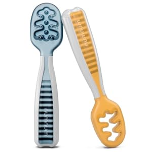 NumNum Baby Löffel 2er-Set Blau/Orange 6+ Monate