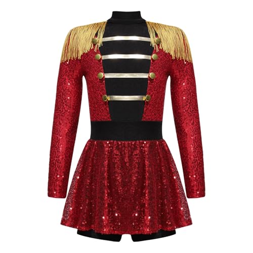 Raenseen Kostüm Dompteurin Zirkus Mädchen Ringmaster Kostüm Karneval Und Halloween Gymnastik Body Klassischer Tanz Balletttänzerin Pailletten Ballettkleid Rot 170-176 Raenseen Kostüm Dompteurin Zirkus Mädchen Ringmaster Kostüm Karneval Und Halloween Gymnastik Body Klassischer Tanz Balletttänzerin Pailletten Ballettkleid Rot 170-176