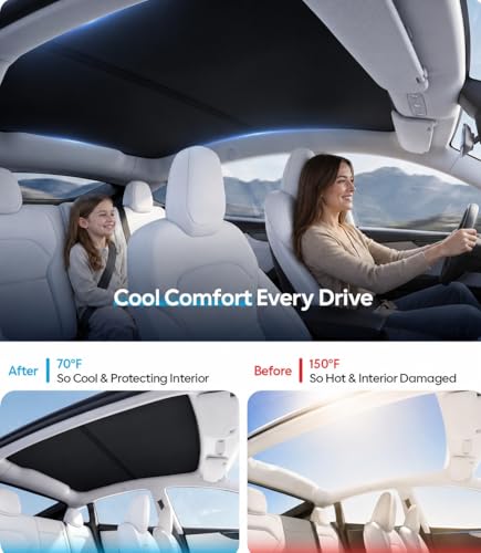 Image of Sunshade Roof for Tesla Model Y Juniper(2025-2026), Black