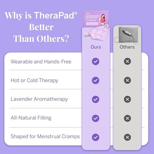Image of Pixie Microwavable Heating Pad for Period Cramps - Flaxseed & Lavender Weighted Wearable Hot & Cold Reusable TheraPad Waist Belt for Menstrual Cramp Pain Relief, Lower Back, Stomach & Feminine Care