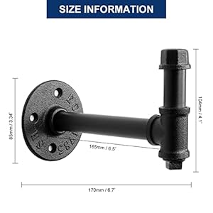 NearMoon 3 Packs Bathroom Robe and Towel Hooks for Hanging Rustic Style Vintage Industrial Pipe Wall Mounted Hooks Heavy Duty DIY Hardware Coat Hook for Bathroom Kitchen 6 Inch