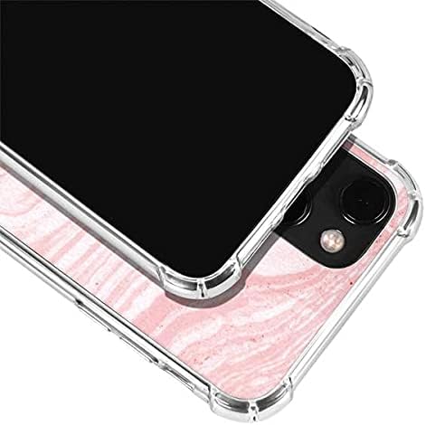 Skinit Clear Phone Case Compatible with iPhone 13 - Pink Marbling Design